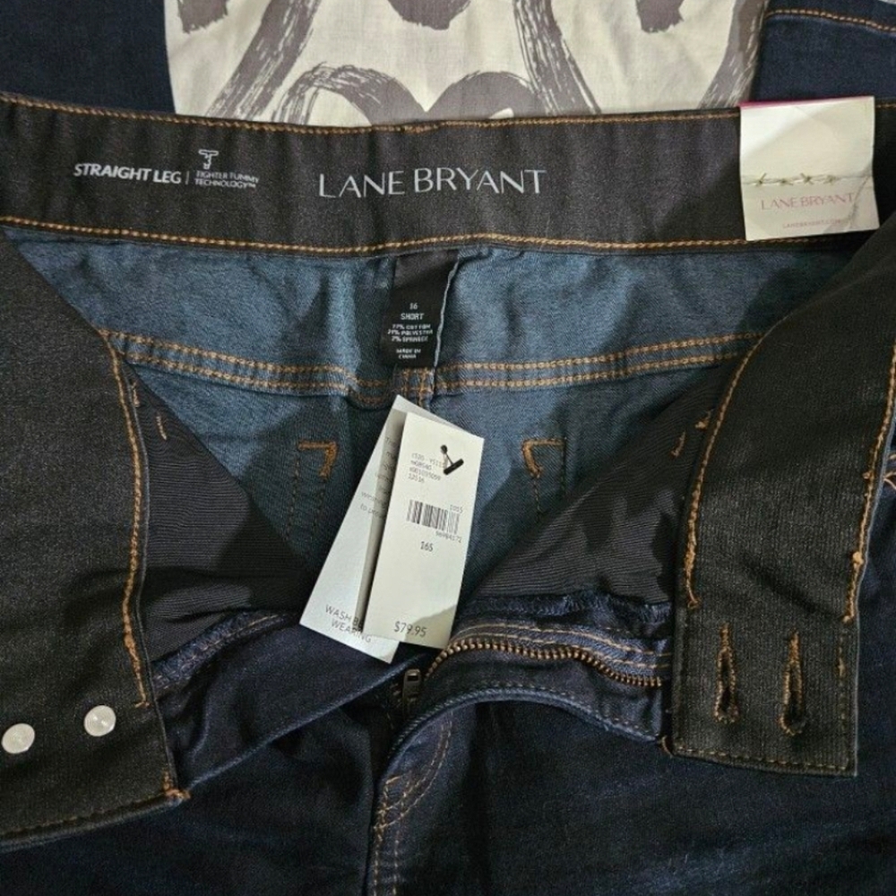 Lane Bryant Women's Straight Leg Jeans - Dark Blue